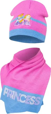 Produktbild von Disney Prinzessinnen Kinder Herbst Wintermütze plus Schal – Rosa / 48