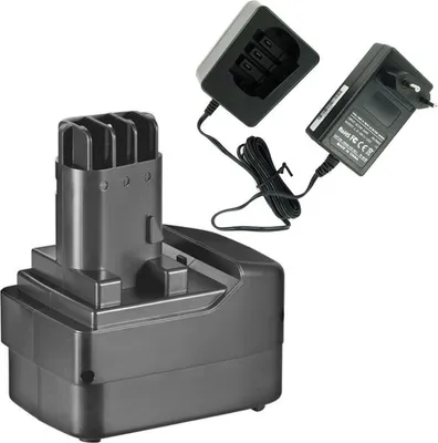 Produktbild von Akku und Ladegerät passend für Metabo BS 12, BST 12 SB12 12V NiMH 3Ah