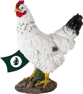 Produktbild von Polyresin Gartenfigur Huhn Weiße Gartendekoration - Größe: ca. 15 x 35,5 x 28 cm