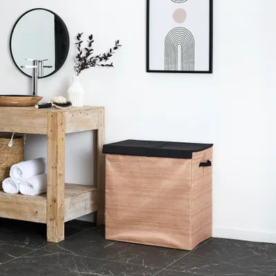 Image de Panier A Linge Double 58x35x58cm