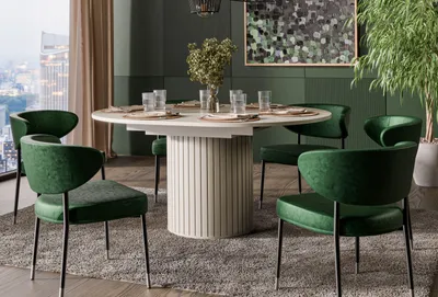 Produktbild von Design Esstisch Tisch Roma DO-9 ausziehbar rund Esszimmer 120 x 76 cm Küchentisch Funktionstisch