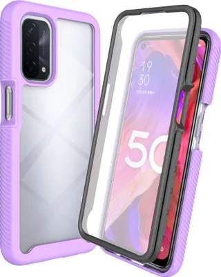 Produktbild von OPPO A54 5G Hülle, TPU Bumper mit Eingebautem Displayschutz 360 Grad Komplettschutz Schutzhülle für OPPO A54 5G / A74 5G Lila