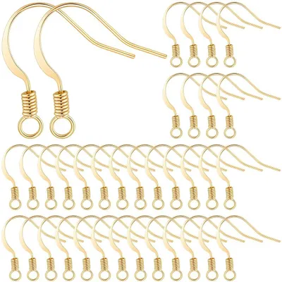 Ohrhaken 50 Paar, 14K vergoldet, 16,7 mm, Angelhaken-Form