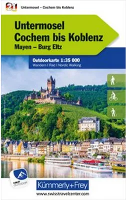 Image de Kümmerly+Frey Carte Outdoor Allemagne 21 Untermosel, Cochem à Coblence 1:35.000