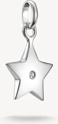 Image de Charm pendentif, étoile avec pierre précieuse blanche, la argent - Thomas Sabo modèle : CC1238-051-14