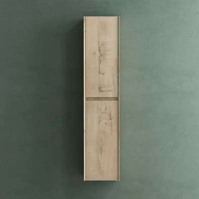 Produktbild von Mai & Mai Hochschrank Allzweckschrank Badschrank Badezimmerschrank mit 2 Türen und 6 Fächern Badregal für mehrere Funktionen in Eiche Greige BTH: 35x30x160 cm Rimo
