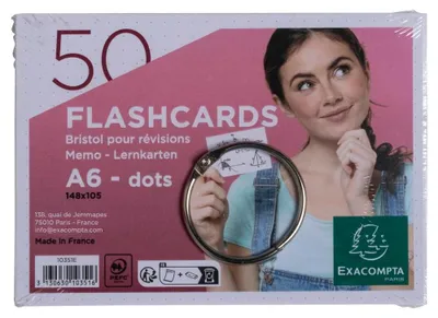 Produktbild von Flashcards A6 dot 50St/Pk weiß