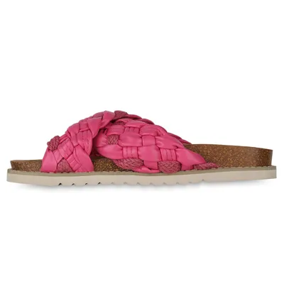 Produktbild von VAN HILL Damen Übergrößen Pantoletten Sandalen Bequeme Bast Freizeit Schuhe 841284, Farbe: Fuchsia, Größe: 43