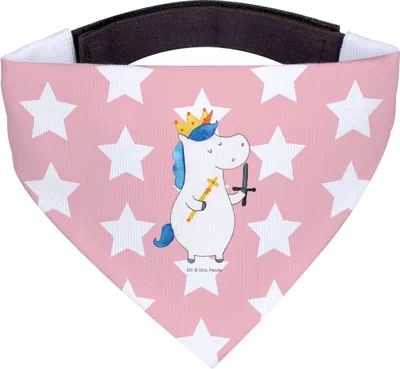 Produktbild von Mr. & Mrs. Panda Halstuch Einhorn König mit Schwert - Rot Pastell - Geschenk, Für Hunde, Unicorn, Ritter, Hund, Tuch, Einhörner, Mittelalter