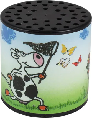 Produktbild von Tierstimmen Geräuschdose Kuh Blumenkuh Muh Dose schwarz