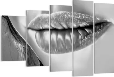 Produktbild von Bild auf Leinwand - Leinwandbild - Lippen Gesicht weiblich Lippenstift - 150x100cm - Wand Bild - Wanddeko - Leinwanddruck - Bilder - Kunstdruck - Leinwand bilder - Wandkunst - EG150x100-2266