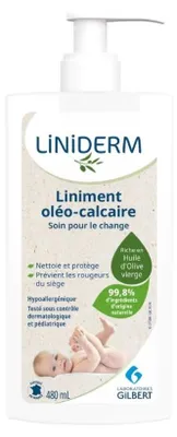 Produktbild von Baby-Lotion, Gilbert, Liniment, ölig-kalkhaltig, zur Reduzierung von Windelreizungen, mit Pumpe, 480ml