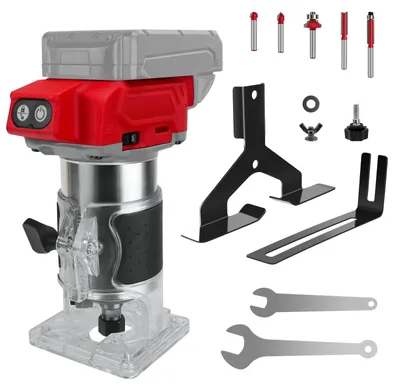 Akku-Oberfräse Trimmer 30.000 U/min 5-teilig 1/4 Zoll Schaft bürstenlos