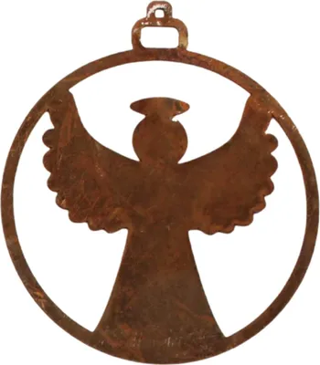 Produktbild von Rostikal Engel Figur 7 cm Rost Geschenkanhänger Edelrost Christbaumschmuck Fensterdeko hängend