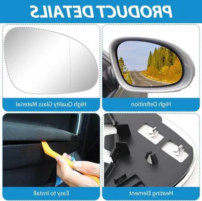 Heizbares Ersatzspiegelglas für VW Golf 5, Passat B6 und Jetta 5 - Fahrerseite, Rückspiegel, 2006-2010