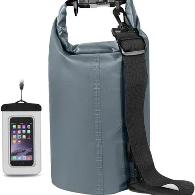 Produktbild von Famanu Dry Bag Rucksack wasserdicht - erhältlich in 2 bis 40 Liter - strapazierfähiger Plunje Sack mit Schulterriemen und Handyhülle - ideal für