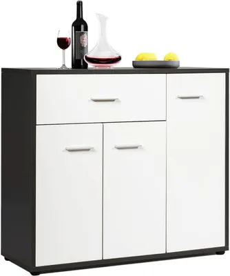 Produktbild von KOMFOTTEU Sideboard Kommode, Mehrzweckschrank mit Türen & Schublade, Aufbewahrungsschrank Anrichte mit verstellbarem Regal, Wohnzimmerschrank für Flur