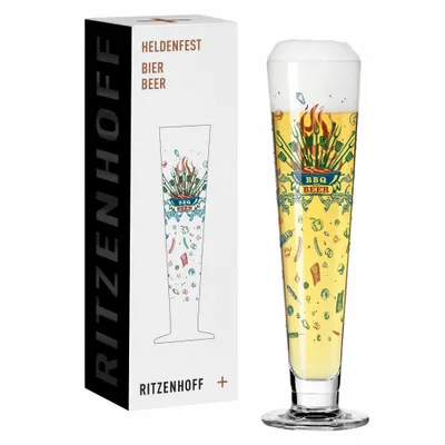 Obrázek produktu pro Ritzenhoff Heldenfest #14, Sklenice na pivo, 385 ml, Modrá, Měděná, Zelená, Červená, Průhledná, Sklo, 7,5 cm, 249 mm
