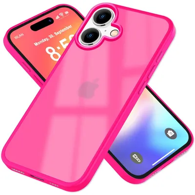 Zdjęcie produktu dla Matowe etui NALIA na iPhone'a 16 – odporna na uderzenia ramka z TPU i półprzezroczysta konstrukcja – FUZION (etui zapobiegające odciskom palców) – marka z Berlina – różowe