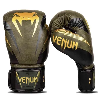 Produktbild von Venum Impact Boxhandschuhe Khaki Gold Gewicht 12 oz