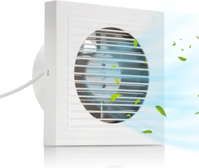 Produktbild von Fiqops Badlüfter Wandlüfter Mit Rückflussleitblech Ventilator Rohrlüfter 100mm