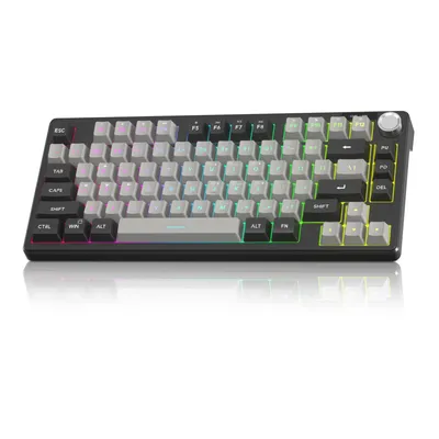 Produktbild von TS75 Membran-Tastatur, 79 Tasten, RGB-Beleuchtung, USB-Kabel, Lautstärkeregler, Anti-Ghosting, Schwarz/Grau