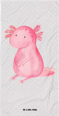 Produktbild von Mr. & Mrs. Panda Strandtuch Axolotl Niedlich - Grau Pastell - Geschenk, Badehandtuch, Fröhlich, Lebensweisheit, Freundin, Weisheit, Liebe, Duschtuch, Badelaken, Handtuch