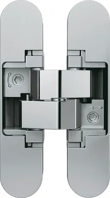 Immagine prodotto di Cerniera a scomparsa Anselmi AN1603D - cerniera a scomparsa per porte fino a 60 kg - regolabile in 3D - 180 gradi, zinco pressofuso cromato lucido