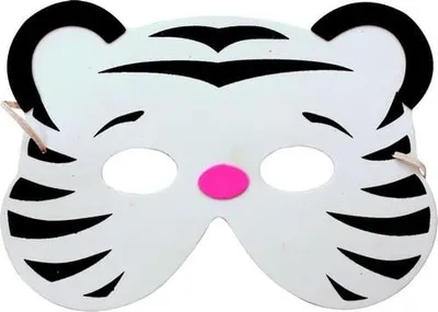 Produktbild von Tiger-Maske für Kinder weiss - Einheitsgröße