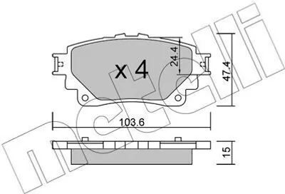 Produktbild von METELLI Bremsbeläge Satz Hinten Bremsklötze für TOYOTA YARIS CROSS (MXP) 22-1290-0