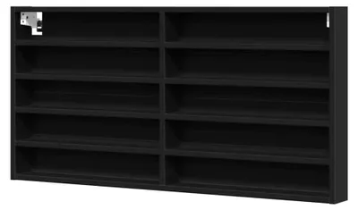 Produktbild von Vitrinenschrank, Sammlervitrine mit 10 Ablagen, Hängevitrine für das Wohnzimmer, Glasvitrine Wandvitrine, Schwarz Holzwerkstoff