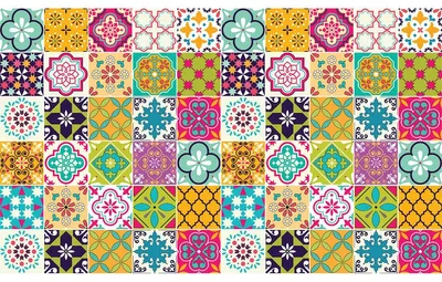 Image de Autocollants décoratifs pour carrelage de cuisine et de salle de bain – 60 autocollants Azulejos Adamari – 60 autocollants 20 x 20 cm