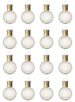 Produktbild von Solar Gartenleuchten LED Kugel Glühbirnen Kunststoff 8x11cm 16er Set