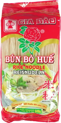 Produktbild von Gia Bao Bun Bo Hue Reisnudeln dick 500g