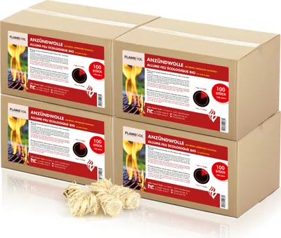 Produktbild von 4x Anzündwolle für Holzöfen und Grills