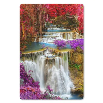 Produktbild von MuchoWow® Mauspad Mousepad Wasserfall - Rosa - Bäume 18x27 cm - Mousepads - Maus Mat - Pad - Mausunterlage
