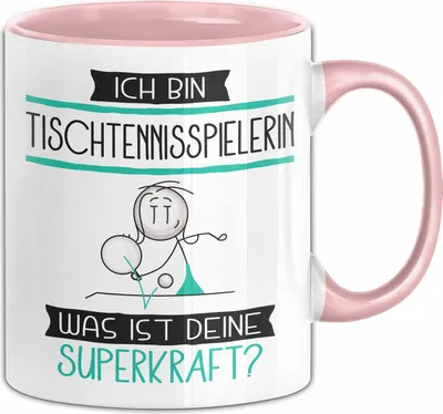 Produktbild von Tischtennisspielerin Geschenk Tasse Ich Bin Tischtennisspielerin Was Ist Deine Superkraft Geschenkidee Lustig Geburtstag Weihnachten (Rosa)