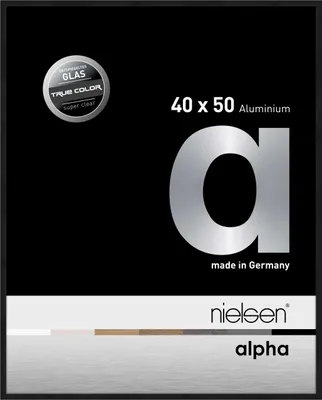 Produktbild von nielsen Aluminium Bilderrahmen Alpha True Color, 40x50 cm, Eloxal Schwarz Matt
