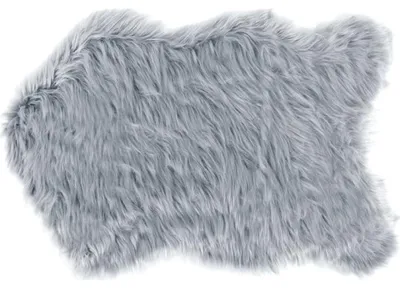 Image de Fourrure artificielle - tapis - 60x90 cm - Gris