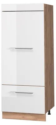Produktbild von Küchenvorratsschrank Vicco Fame-Line Weiß Hochglanz/Goldkraft Eiche 60 cm, Model 62665