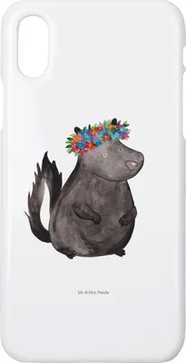 Produktbild von Mr. & Mrs. Panda Iphone 10 Handyhülle Stinktier Mädchen - Weiß - Geschenk, Namaste, Yoga, Cover, Wildtier, Handy, X, Skunk, Hülle, Raubtier