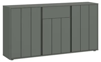 Image de Buffet Veddel, commode, 155x40x82 cm, gris-vert anthracite, 3 portes