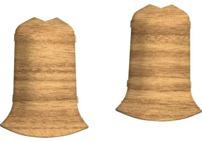 Produktbild von Prinz Außenecken für Klemm-Sockelleiste mit Kabelkanal Nussbaum 50 mm