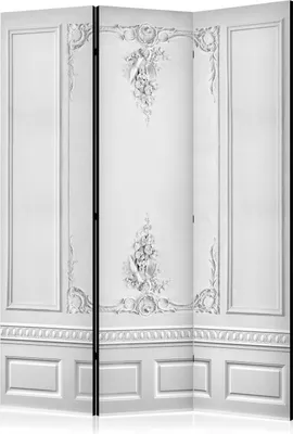 Produktbild von Neuheit! Dekorativer Paravent Raumteiler Trennwand Foto-Paravent Spanische Wand XXL  135x172 cm Elegant weiß Minimalism f-C-0410-z-d