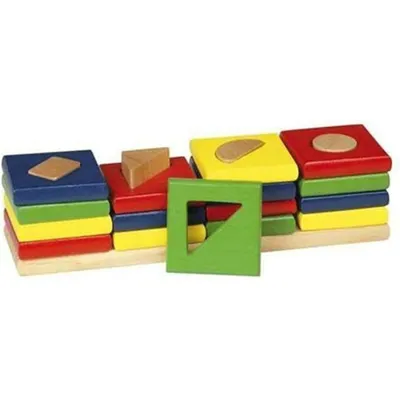 Produktbild von goki WM034 Sortierspiel Farben und Formen Die 4 Türme, bunt (1 Stück)