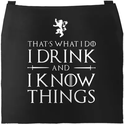 Produktbild von Grill-Schürze für Männer mit Spruch - I drink and I know things Küchen-Schürze Moonworks® schwarz unisize