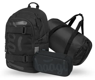 Produktbild von Baagl Schulrucksack Set Jungen 3 Teilig 25 l Schultasche - Uni Schwarz