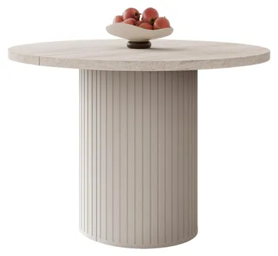 Produktbild von MIRJAN24 Ausziehbarer Tisch Ovalio, Esszimmer Tisch (Farbe: Sandbeige / Travertin)