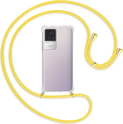 Produktbild von Handykette Backcover-Schutzhülle mit Band (Metall goldfarben) für Xiaomi Poco F4 5G / Redmi K40S  - gelb