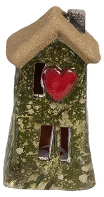 Obrázek produktu pro Clayre & Eef dekorativní figurka domeček 5x5x10 cm zelená keramika